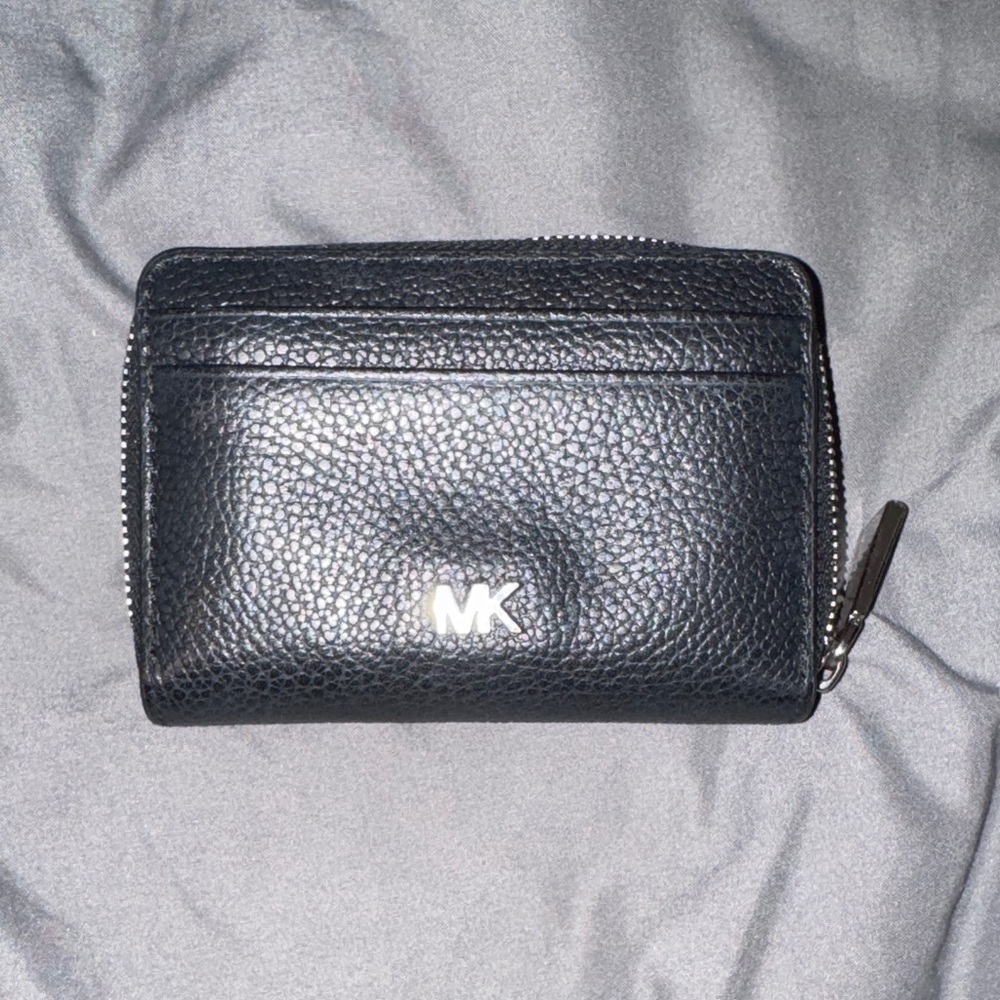 Michael Kors Black Pebbled Leather Card Holder-small